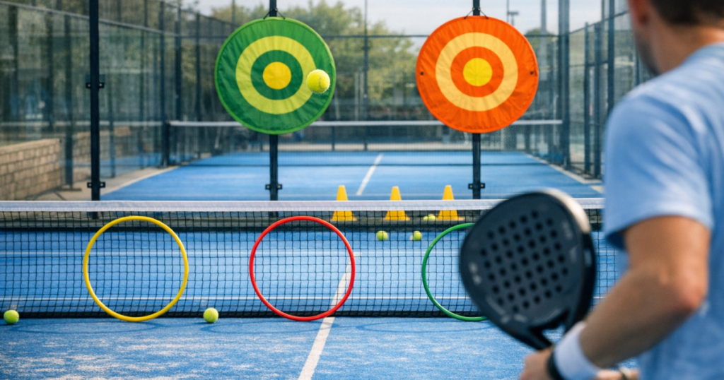 padel lob target drills
