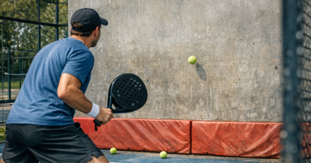 practise padel against a wall