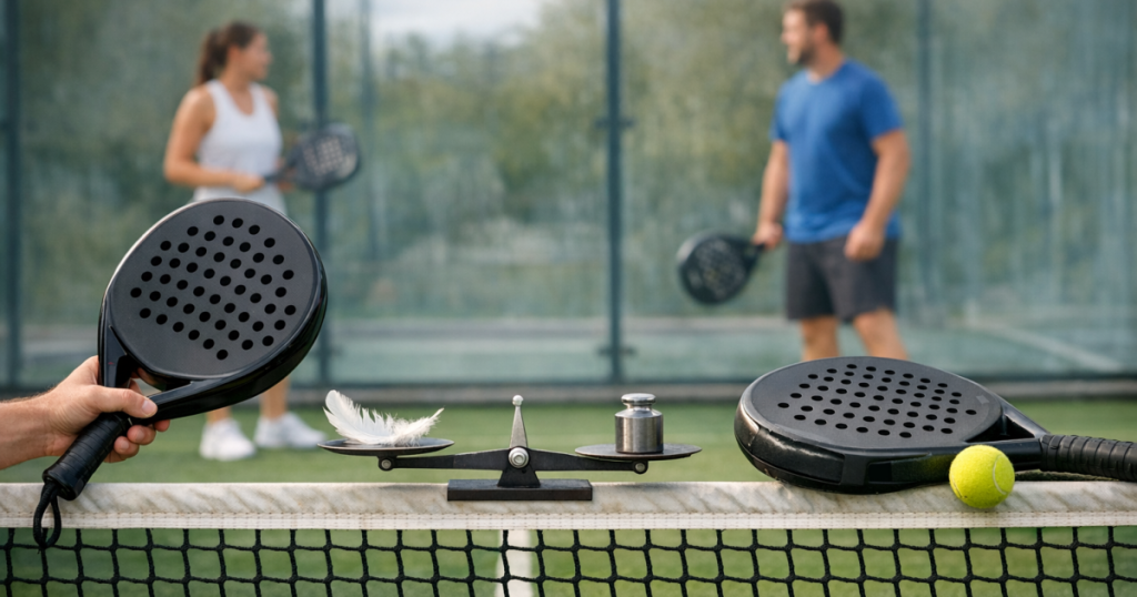 light vs heavy padel rackets