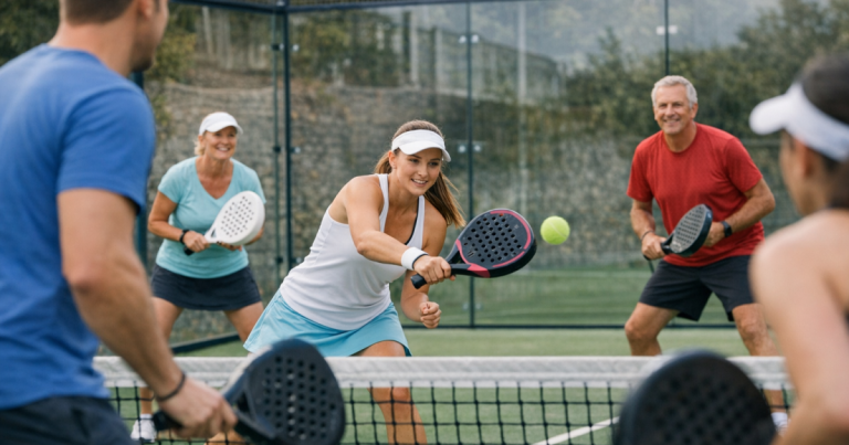 mixed-level padel match